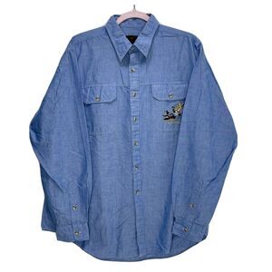 VTG ABERCROMBIE & FITCH Button WORK Hunt SHIRT EMBROIDERED DUCKS Mallards